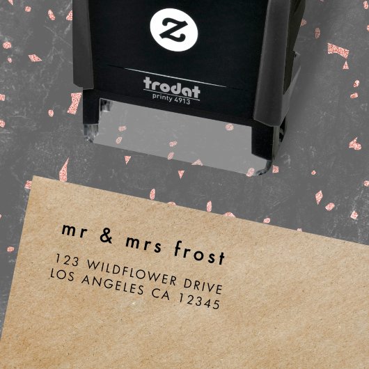 差出人住所 |ミニマシンプルリストモダンカップル セルフインキングスタンプ