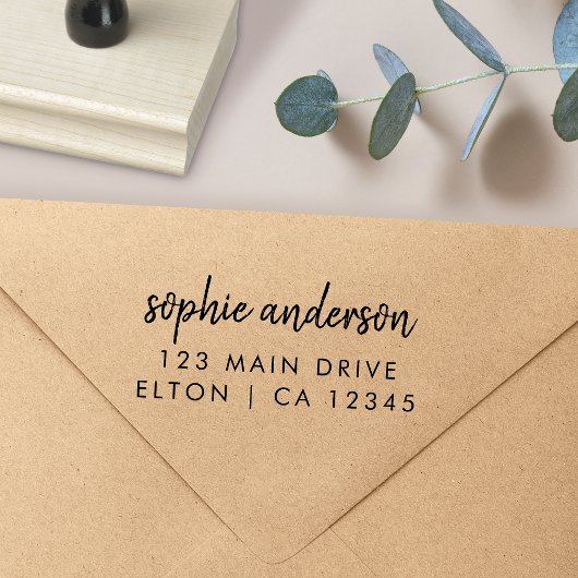 差出人住所 |ミニマルモダンリストスクリプト名 ラバースタンプ