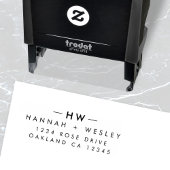 差出人住所 |モダンミニマル結婚モノグラム セルフインキングスタンプ