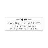差出人住所 |モダンミニマル結婚モノグラム セルフインキングスタンプ (デザイン)