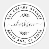 差出人住所 ラウンドシール (正面)