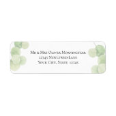 差出人住所 | Springtime モダン Eucalyptus ラベル (正面)