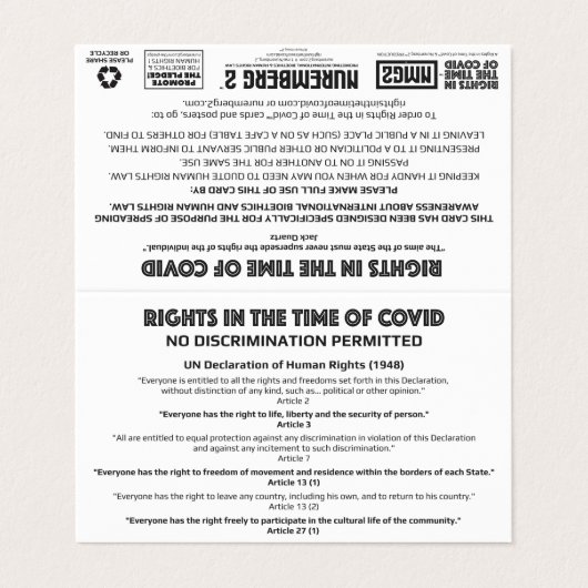 「差別なし」人権情報カード 名刺 (外部フラット)