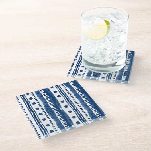 差子白と青 ガラスコースター (アングル)