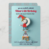 差引法誕生日 パーソナライズされた 招待状 (正面/裏面)