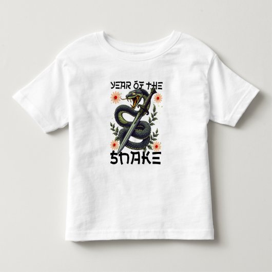 巳年の干支 中国の新年 トドラーTシャツ (正面)