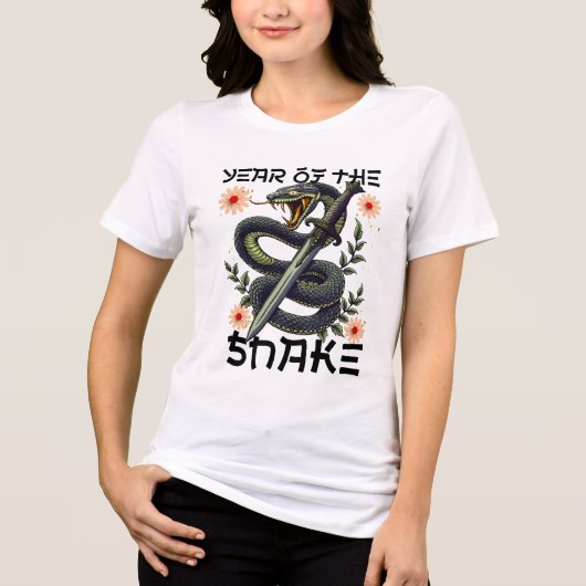 巳年の干支 中国の新年 トライブレンドTシャツ (正面)