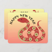 巳年2025年グリーティングカードとカレンダー ノートカード (正面/裏面)