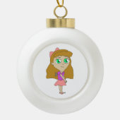 巻きチビ(小さくかわいく書いた感じ) セラミックボールオーナメント (正面)