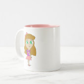 巻きチビ(小さくかわいく書いた感じ) ツートーンマグカップ (正面左)