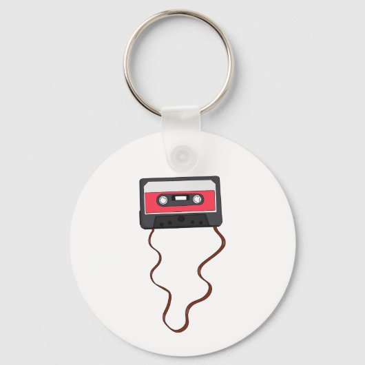 巻き取り式カセットテープ混合テープレトロヴィンテージ キーホルダー (正面)