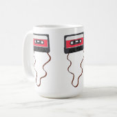 巻き取り式カセットテープ混合テープレトロヴィンテージ コーヒーマグカップ (正面左)