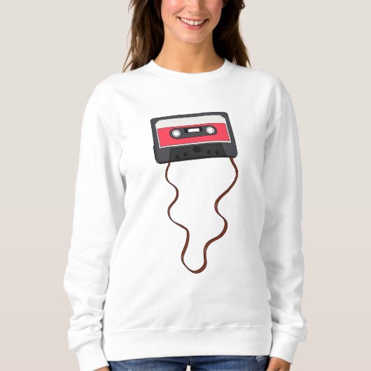 巻き取り式カセットテープ混合テープレトロヴィンテージ スウェットシャツ (正面)