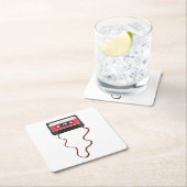 巻き取り式カセットテープ混合テープレトロヴィンテージ スクエアペーパーコースター (インサイチュ)