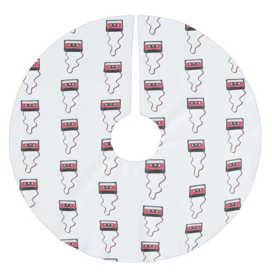 巻き取り式カセットテープ混合テープレトロヴィンテージ ブラッシュドポリエステルツリースカート (正面)