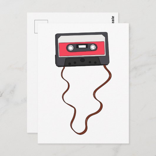巻き取り式カセットテープ混合テープレトロヴィンテージ ポストカード (正面/裏面)
