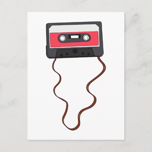 巻き取り式カセットテープ混合テープレトロヴィンテージ ポストカード (正面)
