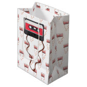 巻き取り式カセットテープ混合テープレトロヴィンテージ ミディアムペーパーバッグ (正面アングル)