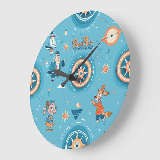 巻き取り用におもしろい帆を張る ラージ壁時計 (傾斜)