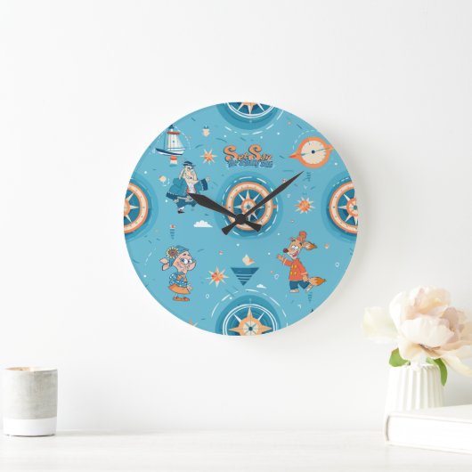 巻き取り用におもしろい帆を張る ラージ壁時計 (ホーム)