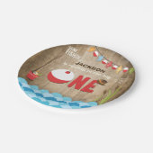 巻き取る魚釣りの紙皿の男の子の誕生日大きい1 ペーパープレート (アングル)