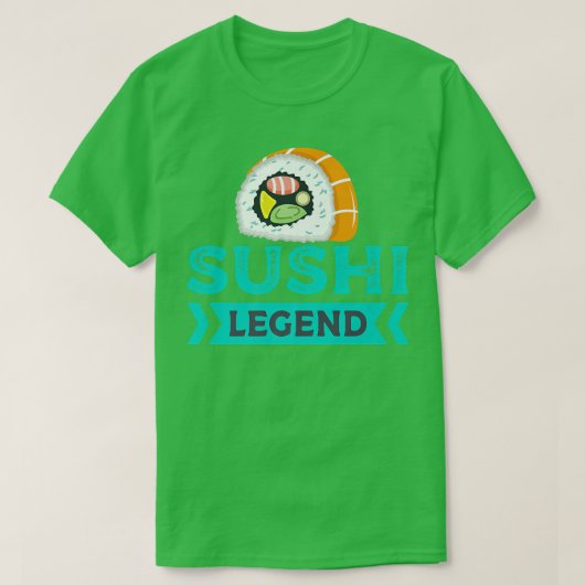 巻き寿司食べの生魚アジアsus tシャツ (デザイン正面)