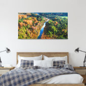 巻き川の空中眺めサニー秋の森 キャンバスプリント (インサイチュ (寝室))