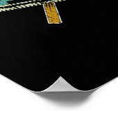 巻き戻しカセット鉛筆80s 90s音楽 ポスター (角)