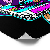 巻き戻しカセット音楽鉛筆80s 90s ポスター (角)