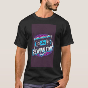 巻き戻し時間レトロVHSグラフィックTシャツ – ヴィンテージ80 Tシャツ