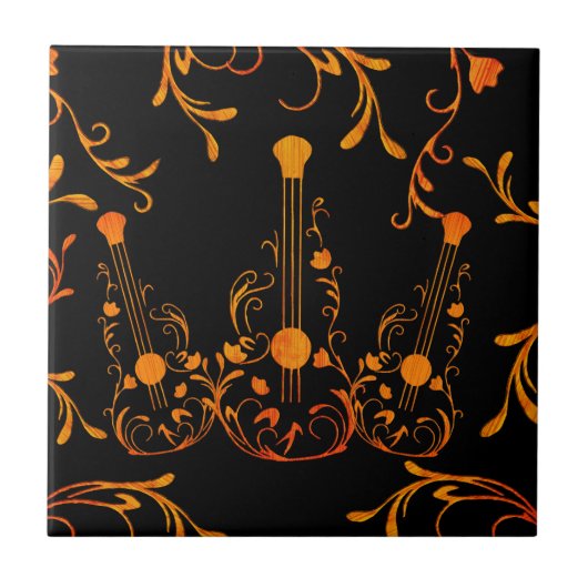 巻き木ギター タイル (正面)