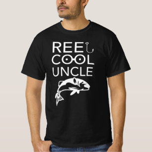 巻き枠のクールな叔父さん-ステップパパFather魚釣りの叔父さん Tシャツ