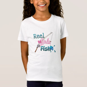 巻き枠の女の子の魚のTシャツ Tシャツ