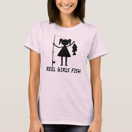 巻き枠の女の子の魚 Tシャツ (正面)