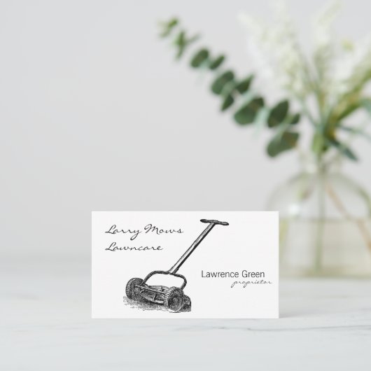 巻き枠の芝刈り機 名刺 (スタンド正面)