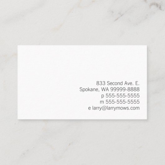 巻き枠の芝刈り機 名刺 (裏面)