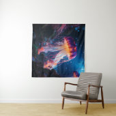 巻き毛のクラゲ白熱［赤熱］光を放つのクローズアップ タペストリー (インサイチュ(横))