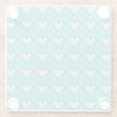 巻き毛のハートの青緑のガラス飲み物のコースター ガラスコースター (裏面)