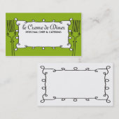 巻き毛のフォークの装飾的なシェフのケイタリングビジネスc… 名刺 (正面/裏面)