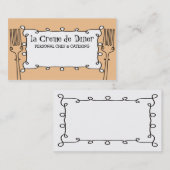 巻き毛のフォークの装飾的なシェフのケイタリングビジネスc… 名刺 (正面/裏面)