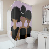 巻き毛の女の子のトリオ{皇族}シャワー・カーテン シャワーカーテン (インサイチュ)