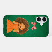 巻き毛の女の子クリスマスiPhoneケース iPhone 16ケース (裏面横)