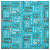 巻き毛の尾Squishy顔の生地 ファブリック (見本)