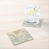 巻き毛の庭を表示するパターン スクエアペーパーコースター (インサイチュ)