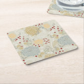 巻き毛の庭を表示するパターン スクエアペーパーコースター (アングル)