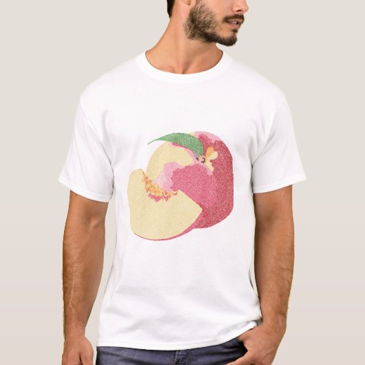 巻き毛の甘い桃 Tシャツ (正面)