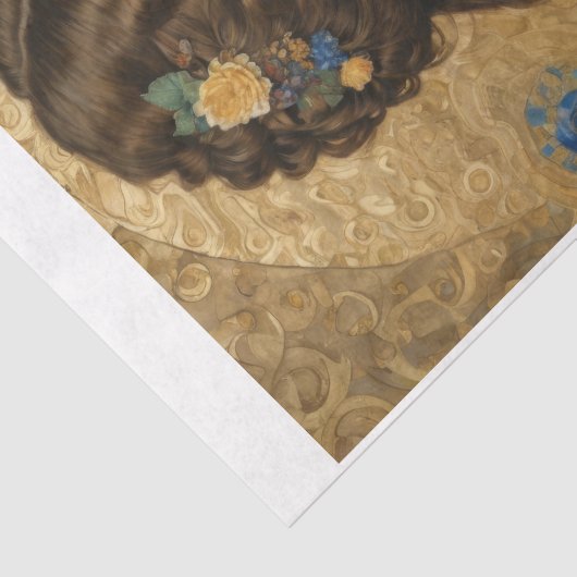 巻き毛の赤毛エレガントのクリムトスタイル 薄葉紙 (詳細)