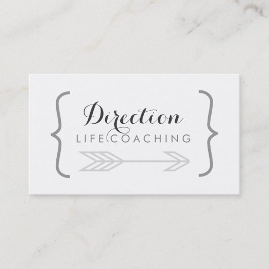 巻き毛ブラケットの筆記体の一流の創造的な生命コーチ 名刺 (正面)