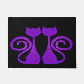 巻き毛尾ネコの出入りするドアのマット ドアマット (正面)