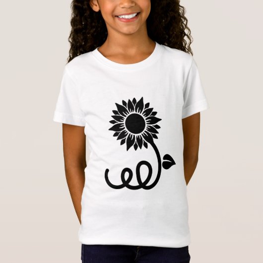 巻き茎付きヒマワリ Tシャツ (正面)